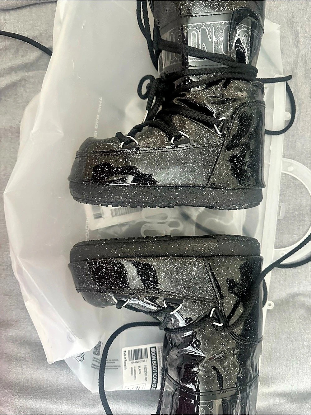 Moon Boot Icon Glitter Snow Boots Black US 8